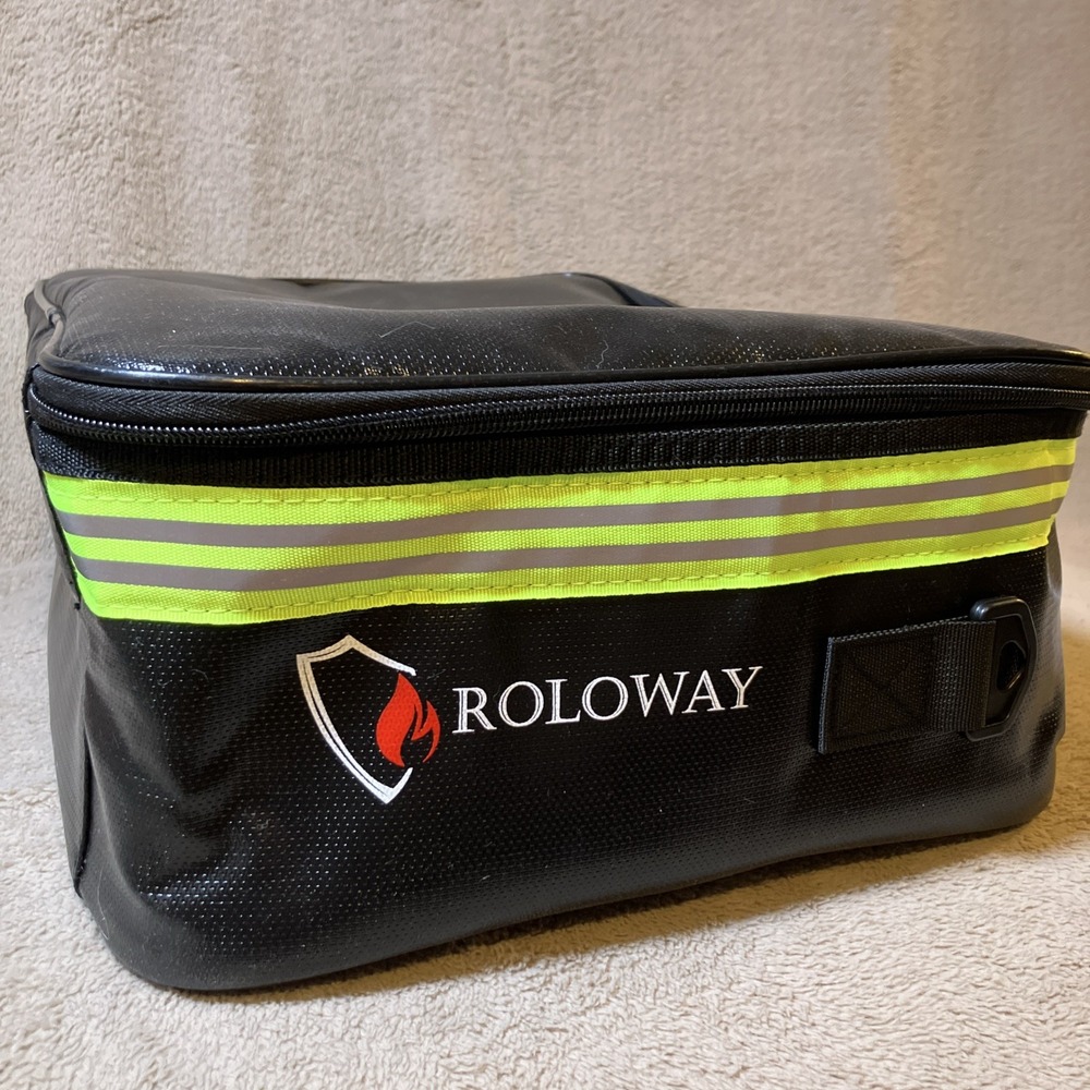 ROLOWAY Fireproof Document Bag with‎ Lock (17" x 12" x 5") Multi Pockets Strap